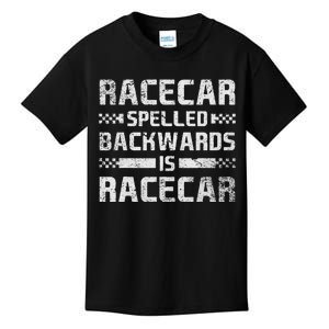 Race Cars Racecar Spelled Backwards Race Car Racing Apparel Kids T-Shirt