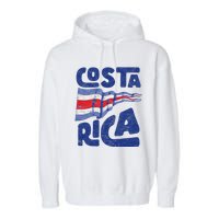 Retro Costa Rican Flag Tico Pride Vintage Garment-Dyed Fleece Hoodie