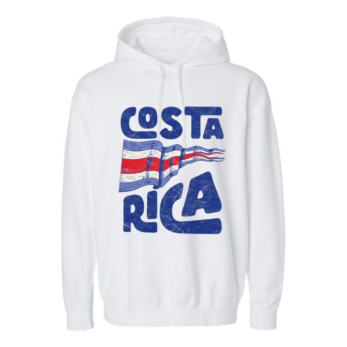 Retro Costa Rican Flag Tico Pride Vintage Garment-Dyed Fleece Hoodie