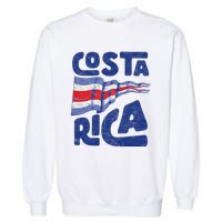 Retro Costa Rican Flag Tico Pride Vintage Garment-Dyed Sweatshirt