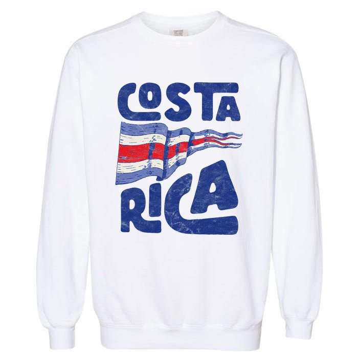 Retro Costa Rican Flag Tico Pride Vintage Garment-Dyed Sweatshirt