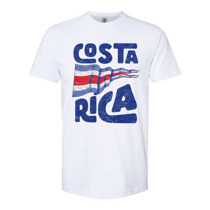 Retro Costa Rican Flag Tico Pride Vintage Softstyle CVC T-Shirt