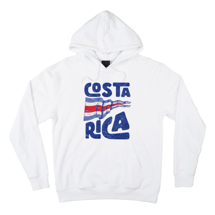 Retro Costa Rican Flag Tico Pride Vintage Hoodie