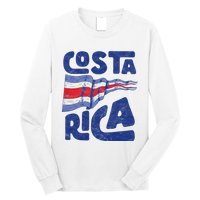 Retro Costa Rican Flag Tico Pride Vintage Long Sleeve Shirt