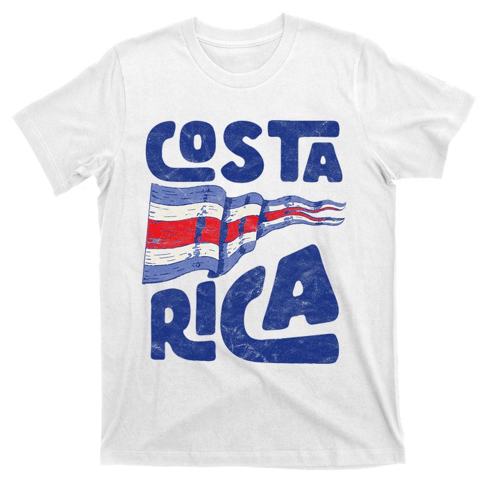 Retro Costa Rican Flag Tico Pride Vintage T-Shirt