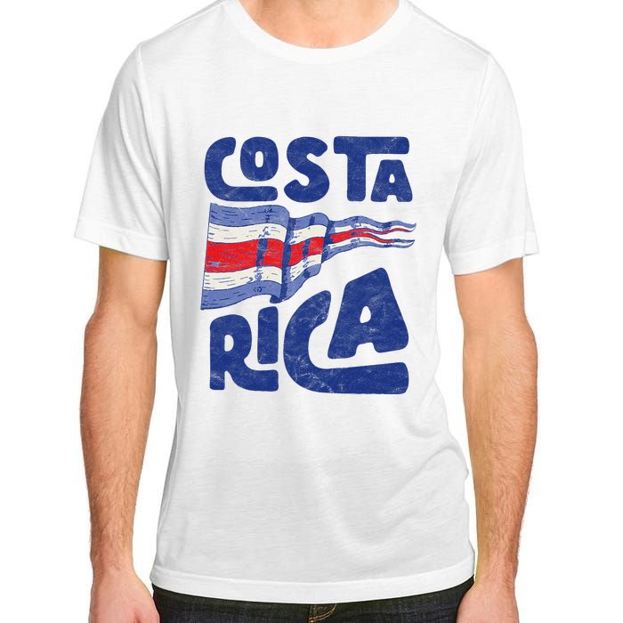 Retro Costa Rican Flag Tico Pride Vintage Adult ChromaSoft Performance T-Shirt