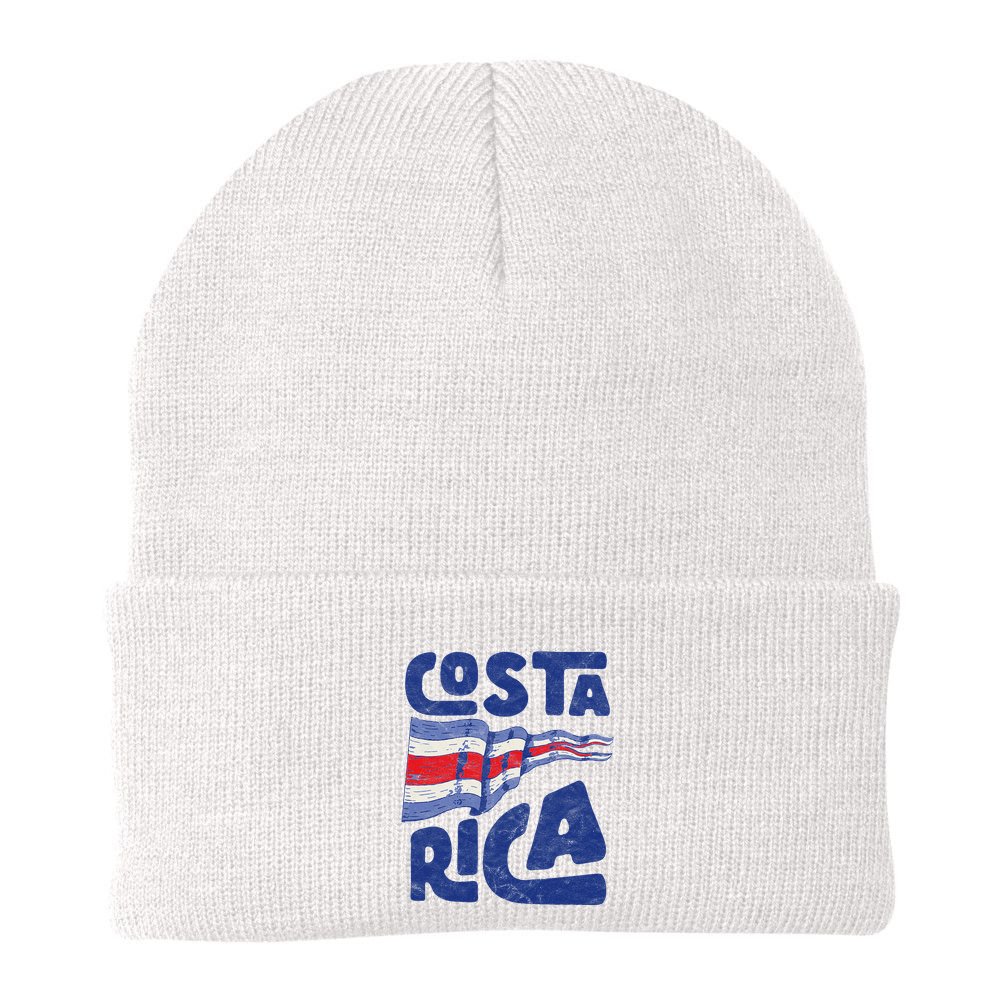 Retro Costa Rican Flag Tico Pride Vintage Beanie