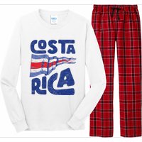 Retro Costa Rican Flag Tico Pride Vintage Long Sleeve Pajama Set