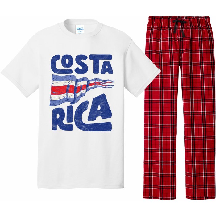 Retro Costa Rican Flag Tico Pride Vintage Pajama Set