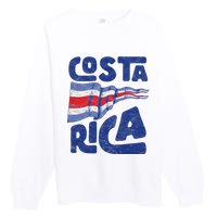 Retro Costa Rican Flag Tico Pride Vintage Premium Crewneck Sweatshirt