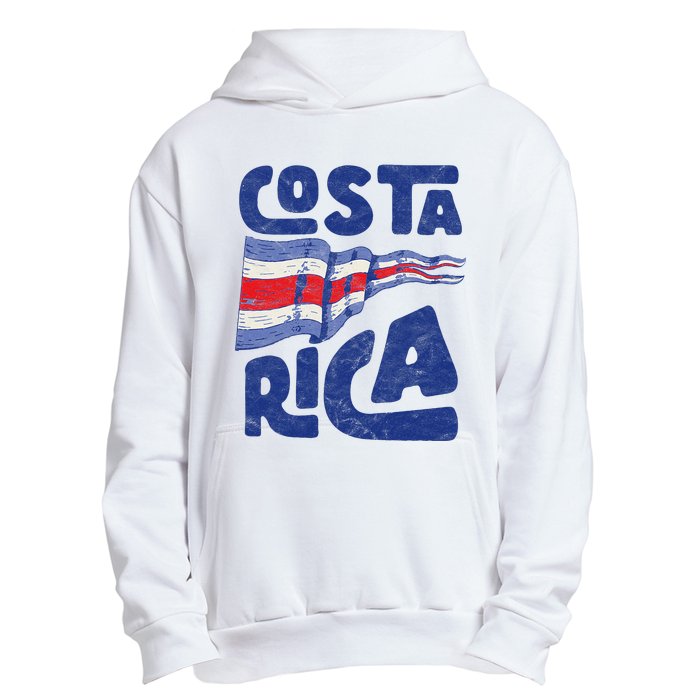 Retro Costa Rican Flag Tico Pride Vintage Urban Pullover Hoodie