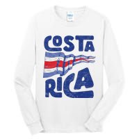 Retro Costa Rican Flag Tico Pride Vintage Tall Long Sleeve T-Shirt