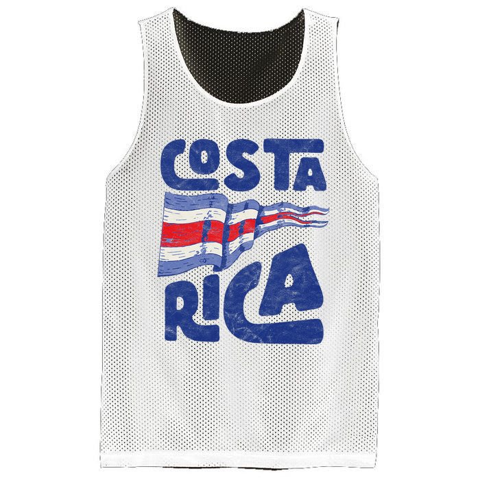 Retro Costa Rican Flag Tico Pride Vintage Mesh Reversible Basketball Jersey Tank