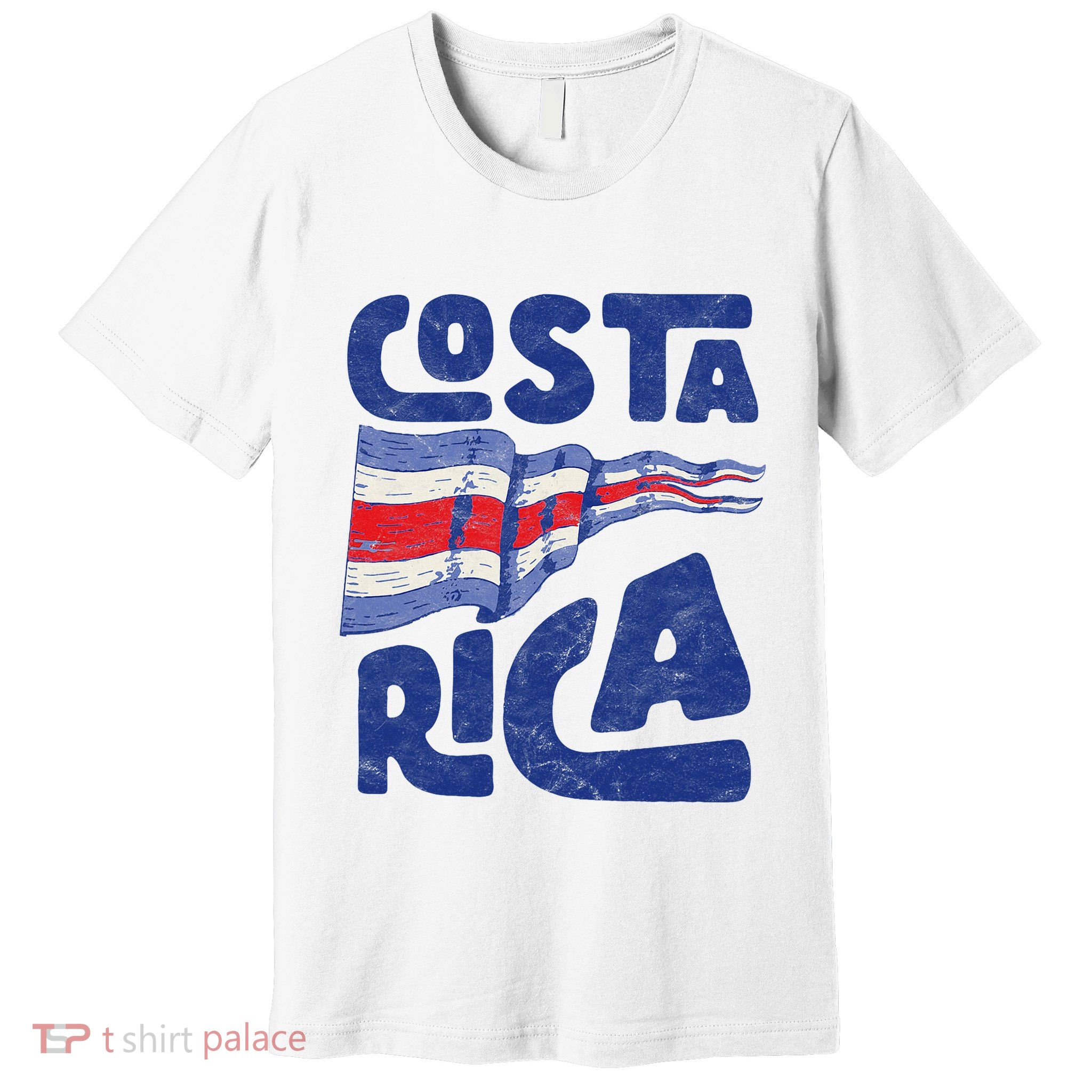 Retro Costa Rican Flag Tico Pride Vintage Premium T-Shirt