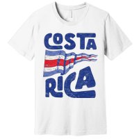 Retro Costa Rican Flag Tico Pride Vintage Premium T-Shirt