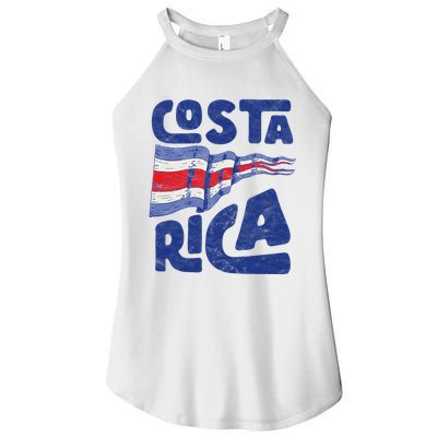 Retro Costa Rican Flag Tico Pride Vintage Women's Perfect Tri Rocker Tank