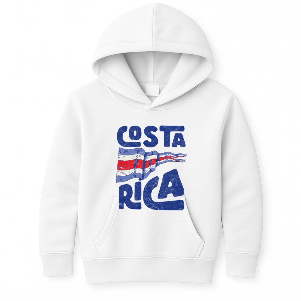 Retro Costa Rican Flag Tico Pride Vintage Kids Hoodie