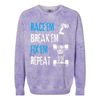 Rc Car Remote Control Racing Colorblast Crewneck Sweatshirt