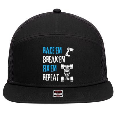 Rc Car Remote Control Racing 7 Panel Mesh Trucker Snapback Hat