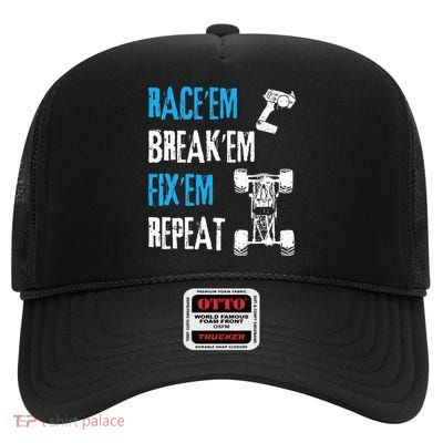 Rc Car Remote Control Racing High Crown Mesh Back Trucker Hat