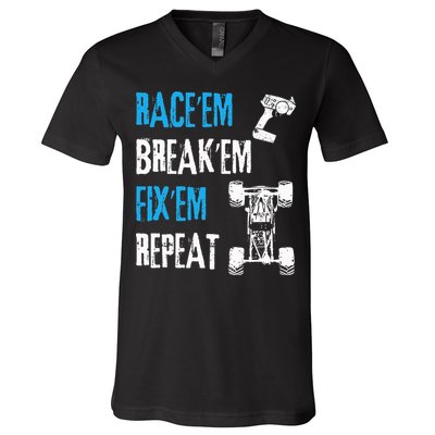 Rc Car Remote Control Racing V-Neck T-Shirt