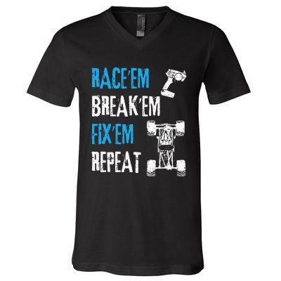 Rc Car Remote Control Racing V-Neck T-Shirt