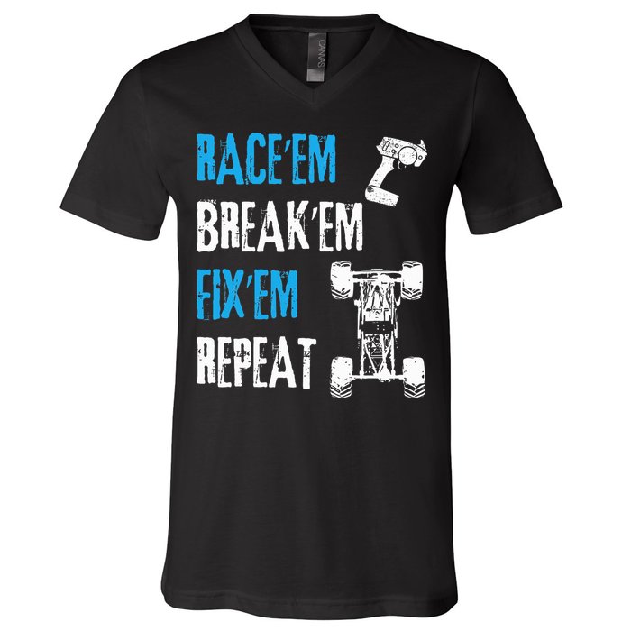 Rc Car Remote Control Racing V-Neck T-Shirt