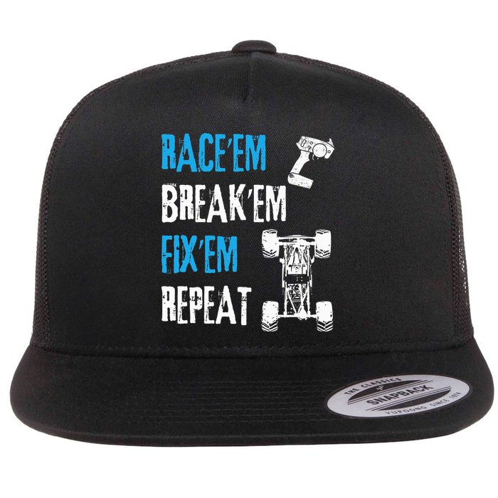 Rc Car Remote Control Racing Flat Bill Trucker Hat