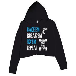 Rc Car Remote Control Racing Crop Fleece Hoodie