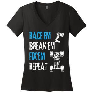 Rc Car Remote Control Racing Women's V-Neck T-Shirt