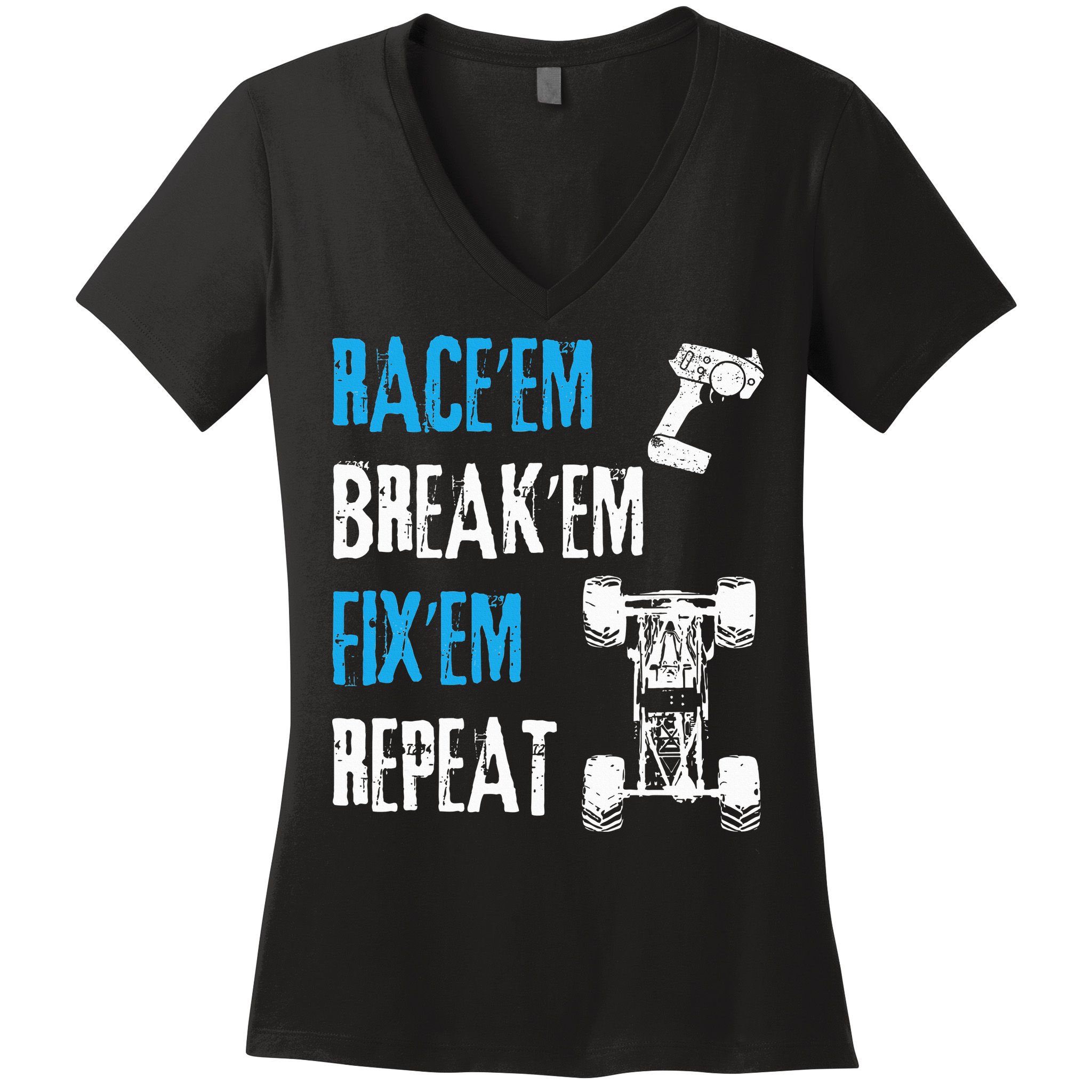 Rc Car Remote Control Racing Women's V-Neck T-Shirt