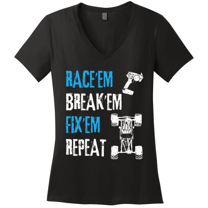 Rc Car Remote Control Racing Women's V-Neck T-Shirt