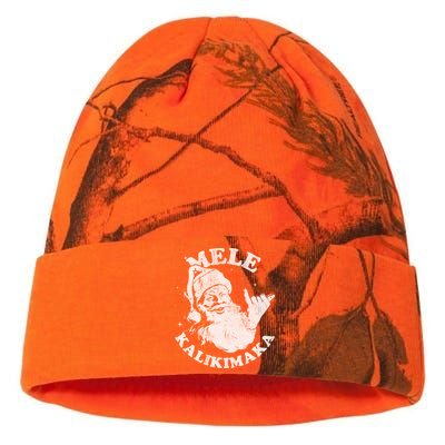 Retro Christmas Surf Mele Kalikimaka Santa Shaka Hawaii Gift Kati Licensed 12" Camo Beanie