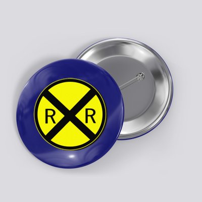 Railroad Crossing Sign Simple Easy Halloween Costume Button