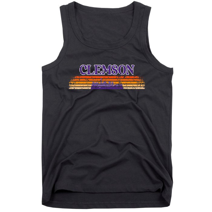 Retro Clemson Sc 80S Grunge Vintage Tank Top