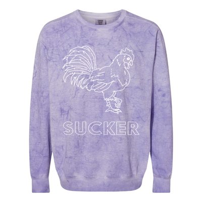 Rooster Cock Sucker Colorblast Crewneck Sweatshirt