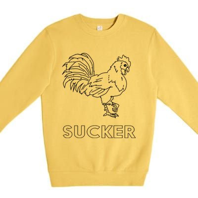 Rooster Cock Sucker Premium Crewneck Sweatshirt