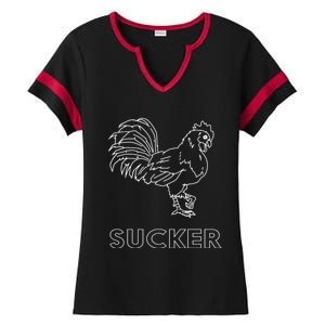 Rooster Cock Sucker Ladies Halftime Notch Neck Tee