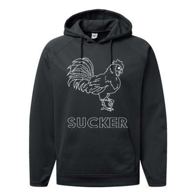 Rooster Cock Sucker Performance Fleece Hoodie