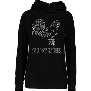 Rooster Cock Sucker Womens Funnel Neck Pullover Hood