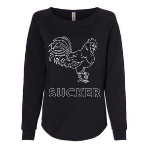 Rooster Cock Sucker Womens California Wash Sweatshirt