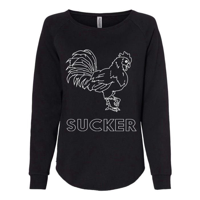 Rooster Cock Sucker Womens California Wash Sweatshirt