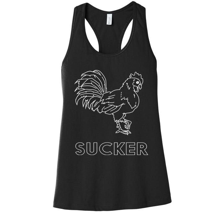 Rooster Cock Sucker Women's Racerback Tank