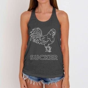 Rooster Cock Sucker Women's Knotted Racerback Tank