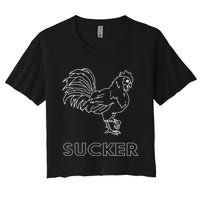 Rooster Cock Sucker Women's Crop Top Tee