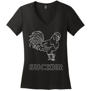 Rooster Cock Sucker Women's V-Neck T-Shirt