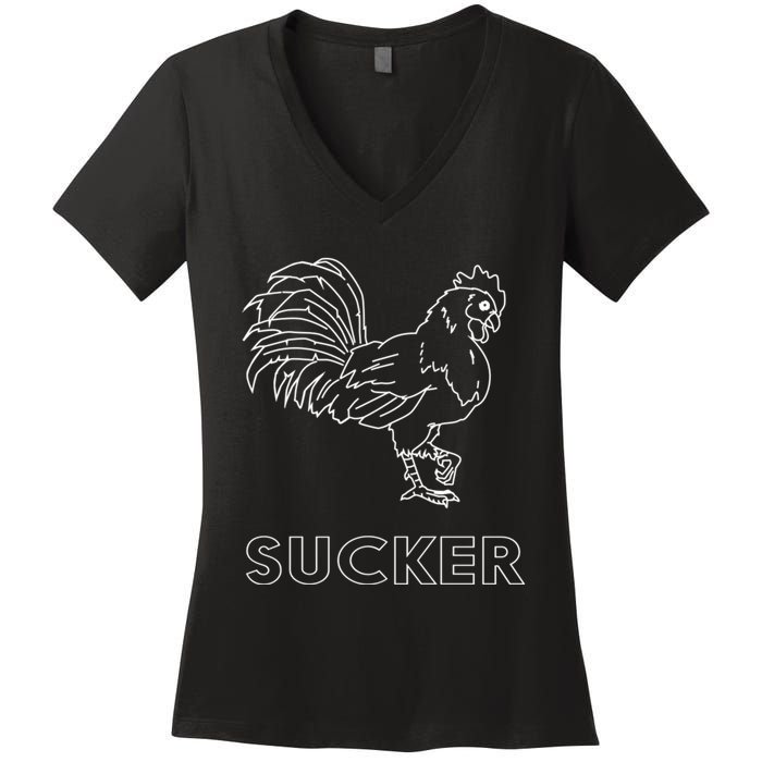 Rooster Cock Sucker Women's V-Neck T-Shirt