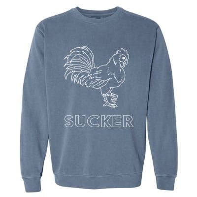 Rooster Cock Sucker Garment-Dyed Sweatshirt