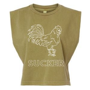 Rooster Cock Sucker Garment-Dyed Women's Muscle Tee