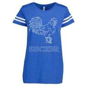 Rooster Cock Sucker Enza Ladies Jersey Football T-Shirt